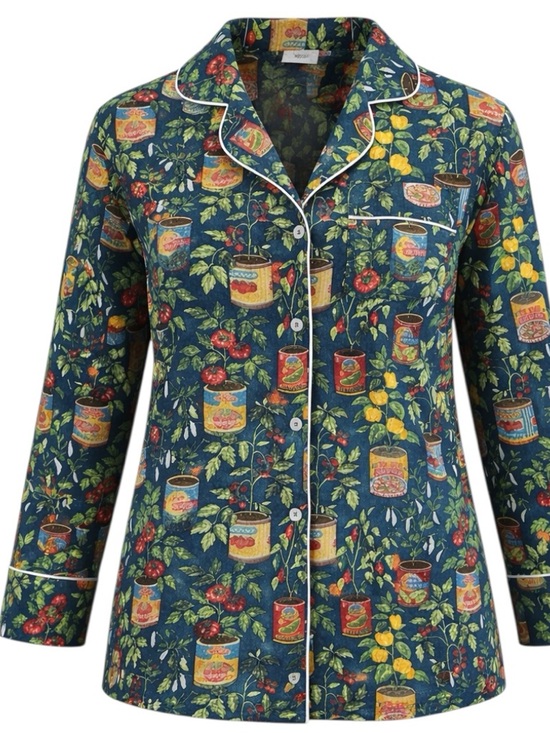 By Anthropologie Other - Printfresh x Anthropologie NWT Pajama Top S Tomato Print Organic Cotton